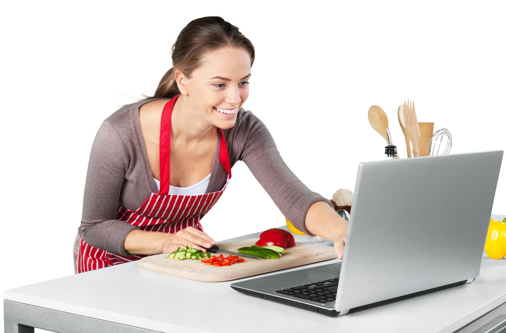 Students watching a live cooking webinar